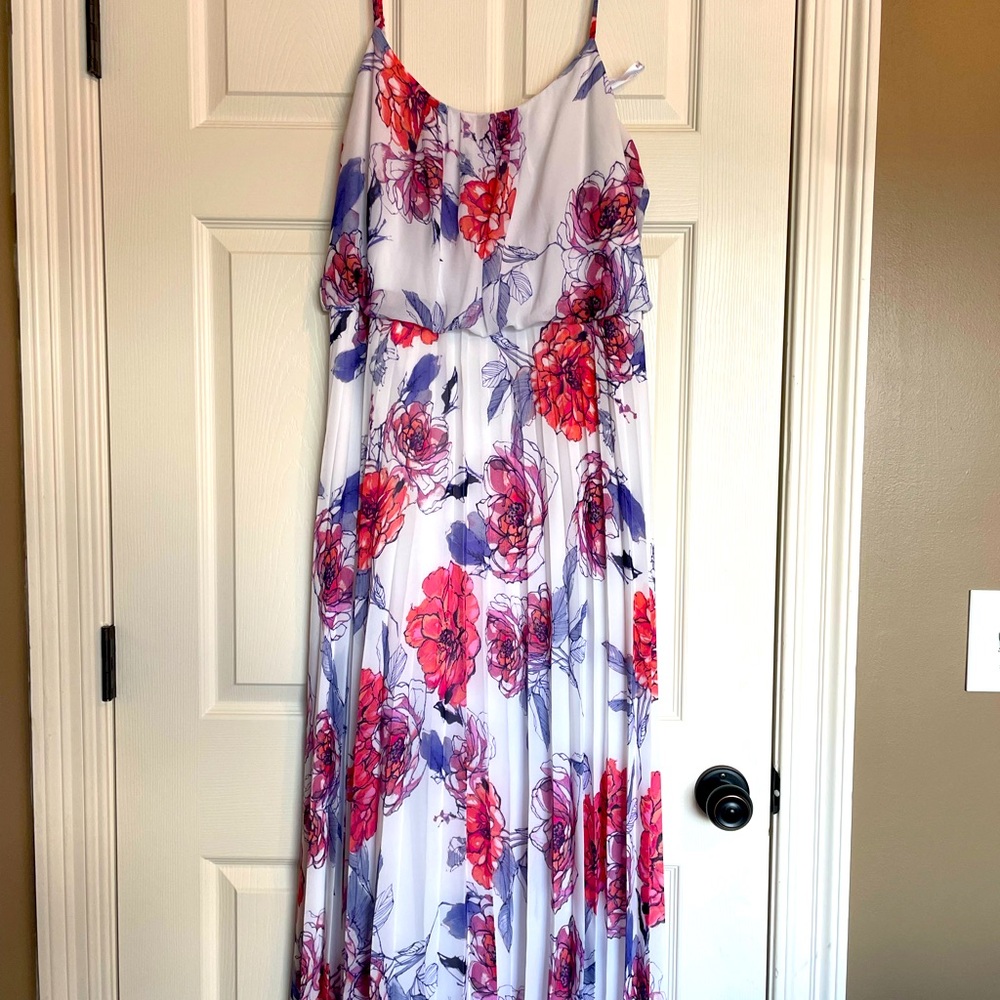 Bison Bisou Floral Women’s Pleated Dress